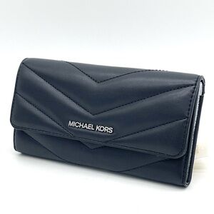 Michael Kors Black Quilted Large Trifold Wallet
